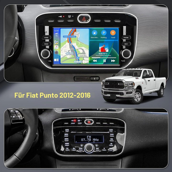 [4G+64G] Inefala Android 15 Autoradio für FIAT Punto 2012–2016 mit Wireless Carplay Android, 7 Zoll