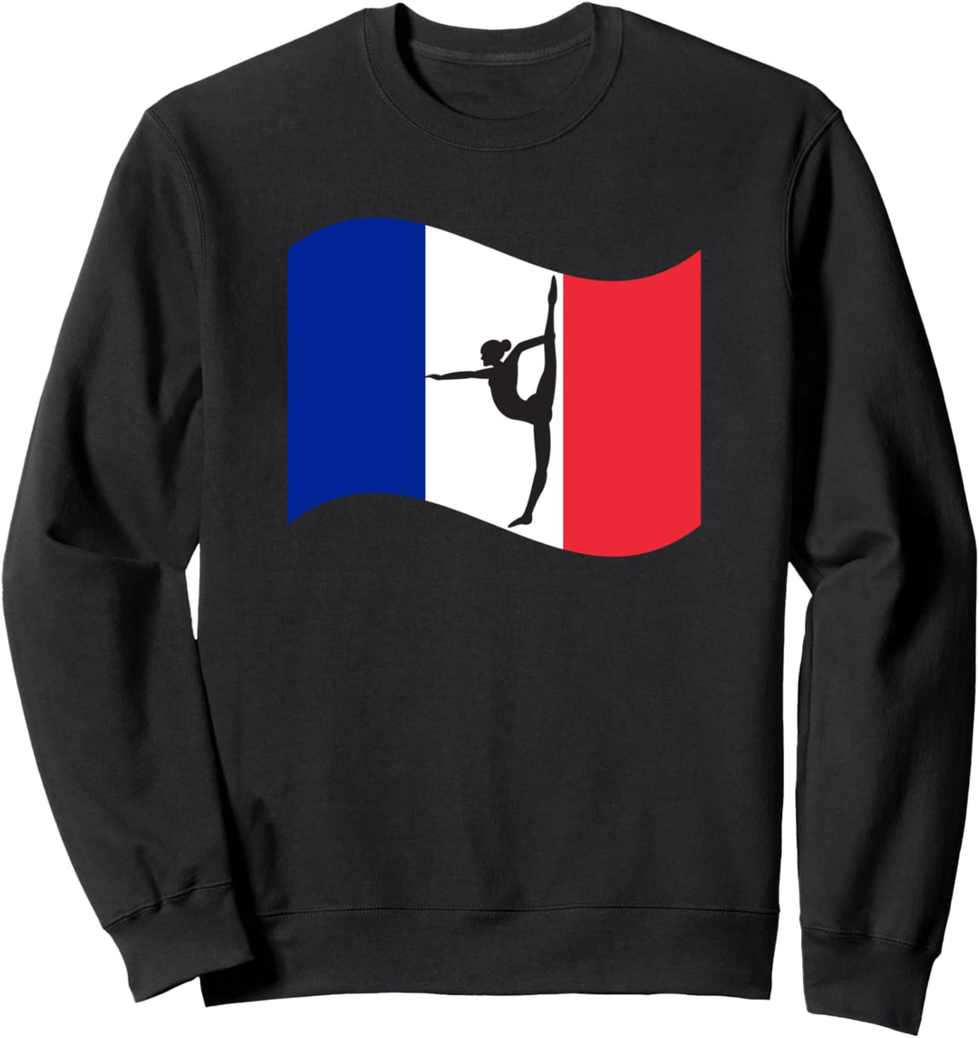 Frankreich-Flagge Turnerin Grafik/Sport Pride Gymnastik Sweatshirt
