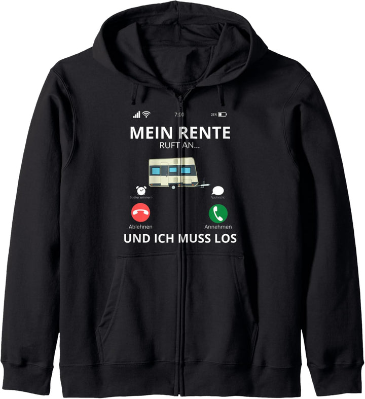 Meine Rente Ruft An - Wohnmobil Camping Ruhestand Kapuzenjacke