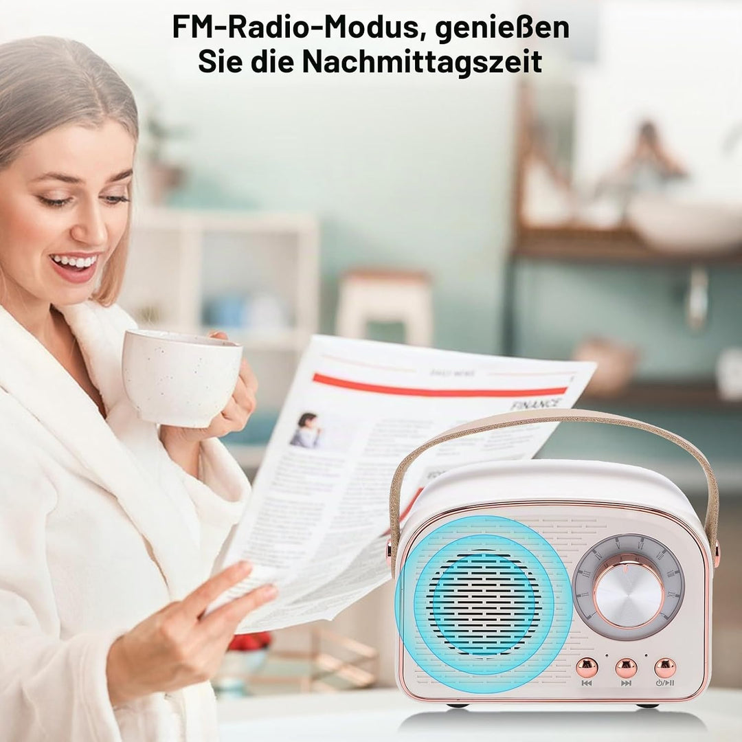 Garsent Retro BT -Lautsprecher, Kleiner Handheld Tragbares Vintage -Dekor für Home Outdoor DW21, 500