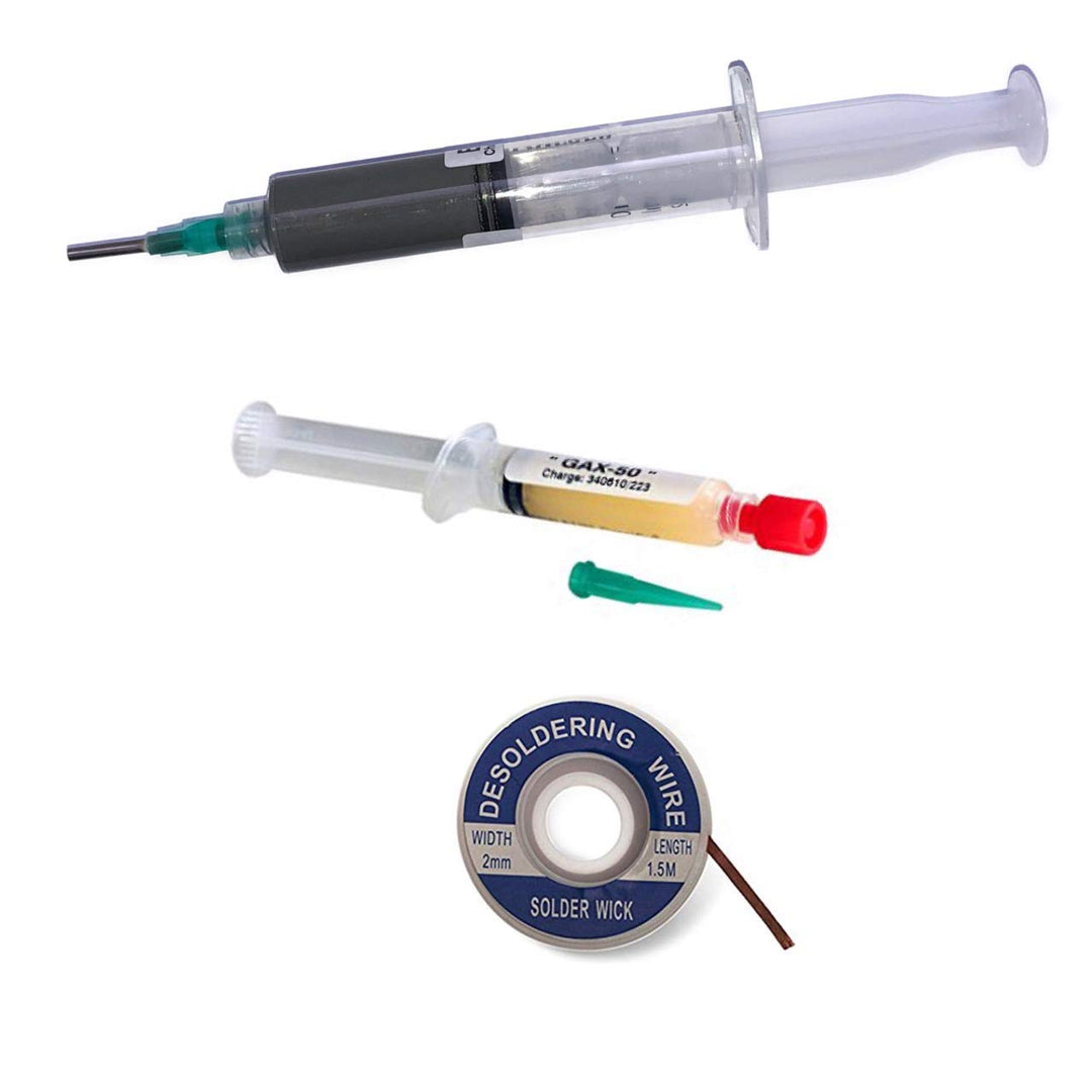 EO SMD-Lötset/Löt-Kit Nr. 1C (1 x No-Clean Rework-Paste EO-RP-001 mit 20 g, SnAg3Cu0,5 (T4), 1 x No-