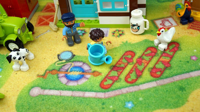 HuggyPlay Spielteppich Bauernhof Kinderteppich 90 x 150 cm, Bauernhof