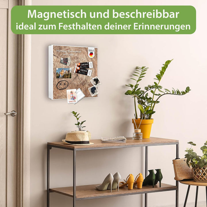 banjado Grosser Schlüsselkasten Glas - Schlüsselbox 30x30cm mit 50 Haken - Schlüsselkasten modern fü
