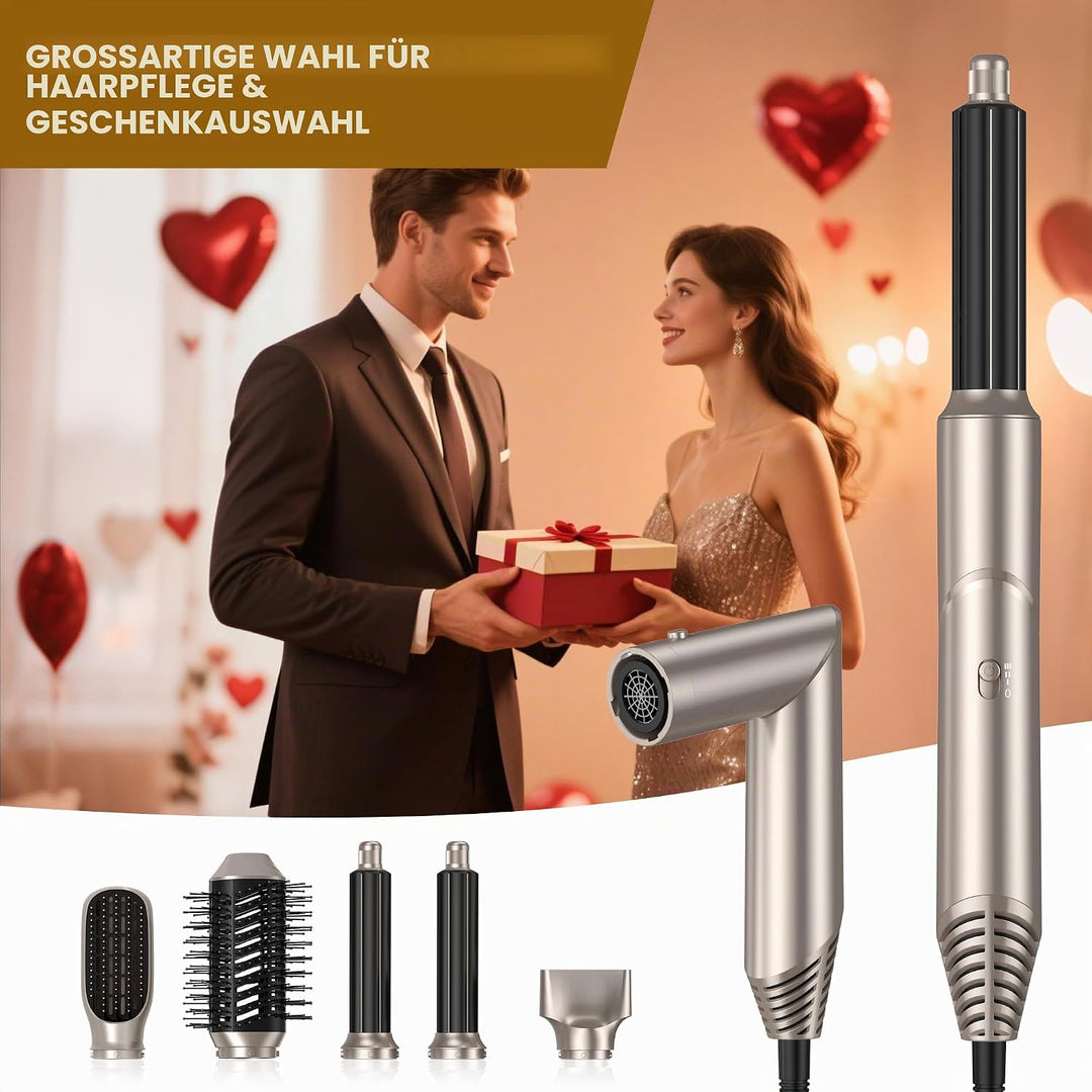 UKLISS Airstyler 5 in 1 mit Luft-Lockenstab Heissluft Hairstyler Multistyler Haarstyler Ionen Haartr