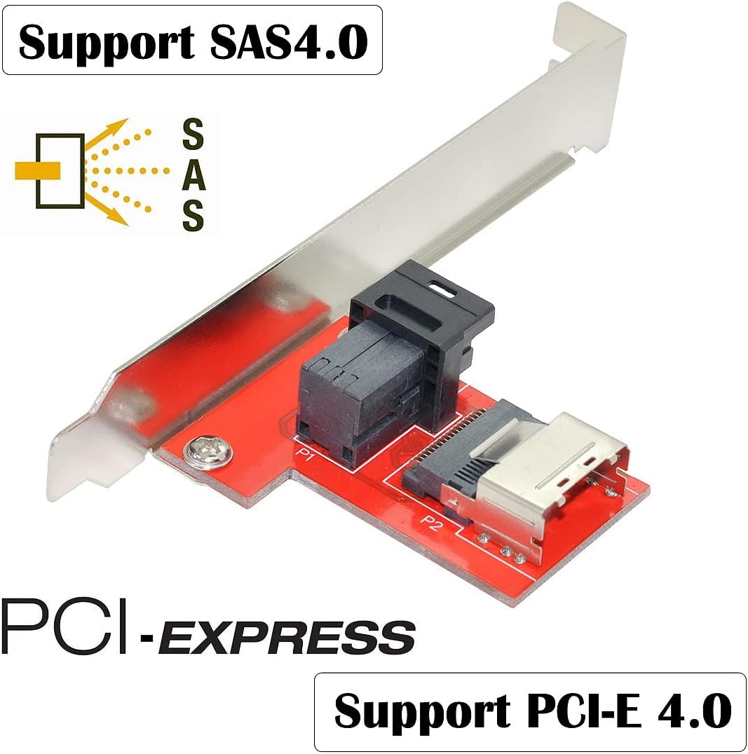 cablecc PCI-Express 4.0 Mini SAS SFF-8087 auf SAS HD SFF-8643 PCBA-Buchsenadapter mit Halterung SFF-