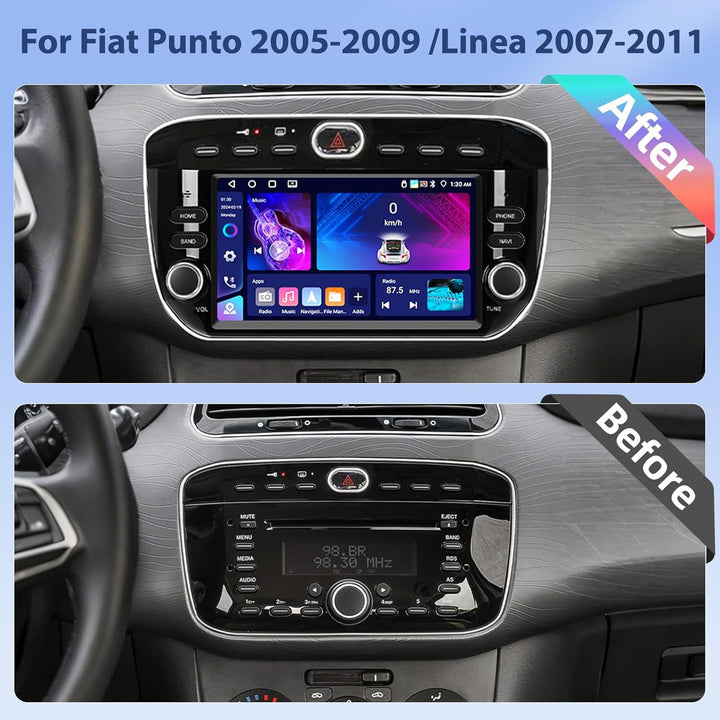Hikity [4+64G] Android 15 Autoradio für FIAT Punto 2005-2009 /Linea 2007-2011 Bildschrim 7” IPS Radi