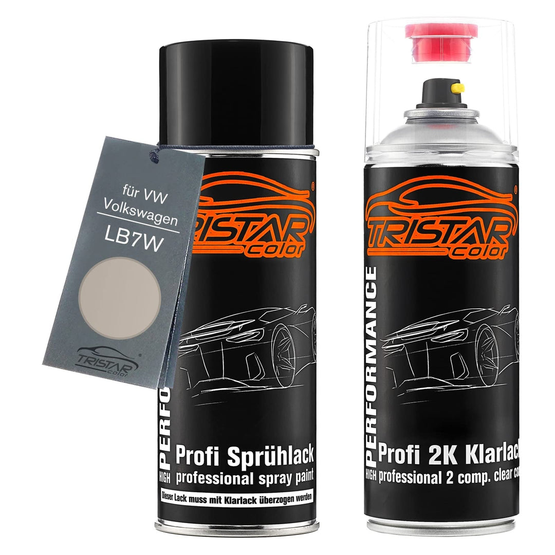 TRISTARcolor Autolack 2K Spraydosen Set für VW/Volkswagen LB7W Tungsten Silver Metallic/Gris Nuit Me
