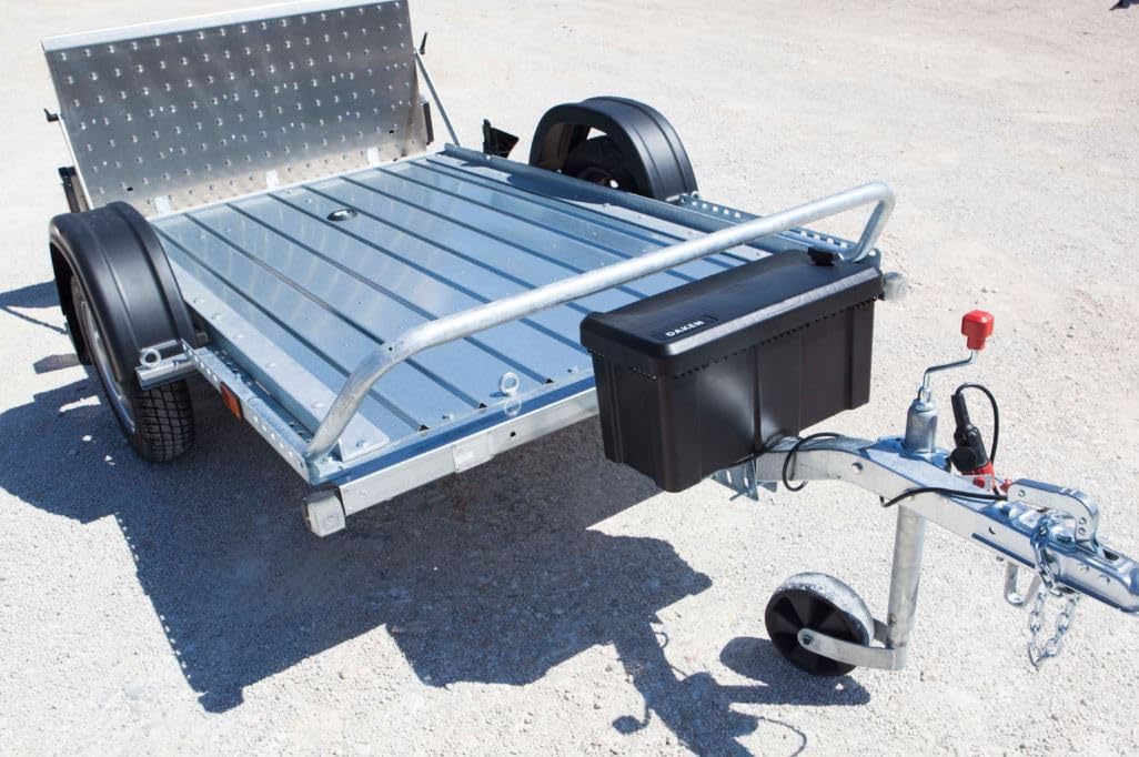 Daken Blackit 1 Deichselbox 550x250x295mm Werkzeugkasten Anhänger Transportkiste Kunsstoff Schwarz (