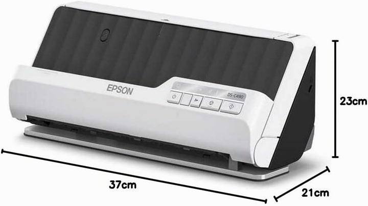 Epson Premium Scanner DS-C490, kompakter A4 Business Scanner mit geringem Stromverbrauch, Duplex-Ein