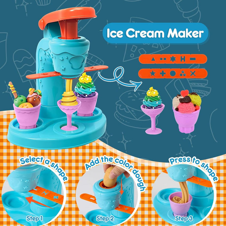 Diealles Shine Knete Set Knetwerkzeug für Kinder, Knete Dough Set, Knete Zubehör Kitchen Creations,