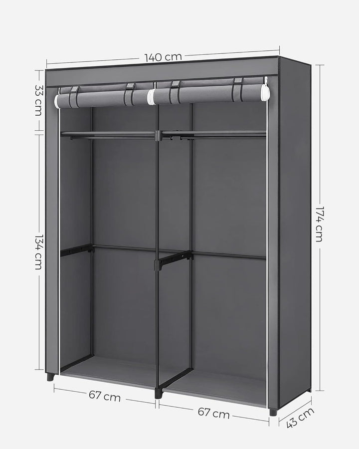 SONGMICS Aufbewahrungsschrank, tragbar, mit Aufhängestange, faltbar, Garderobe, Schlafzimmer, Arbeit