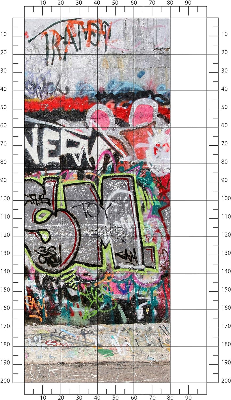 wandmotiv24 Türtapete Graffiti 3 80 x 200cm (B x H) - Dekorfolie selbstklebend Sticker für Türen, Tü