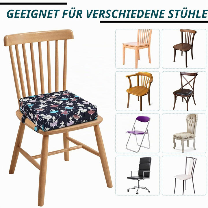 Zicac Sitzerhöhung Baby Tragbar Sitzkissen Cartoon Design für Kinder (Schwarz Dancer), Schwarz Dance