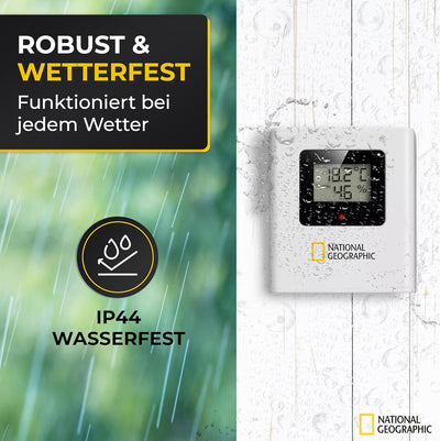 National Geographic Wetterstation Funk mit Aussensensor VA Farb-Wetterstation mit 4 Messbereichen fü