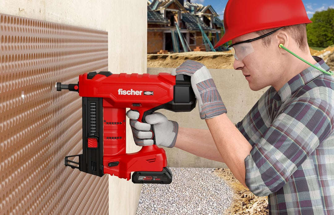 fischer Akku-Beton-Nagler FXC 85 Set, gasfreies Setzgerät, AMPShare Alliance, mit Tiefeneinstellung,