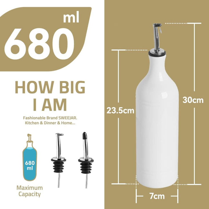 Sweejar Home Grosse keramische Olivenölspenderflasche, Opaque Oil Cruet schützt Öl, um Oxidation zu