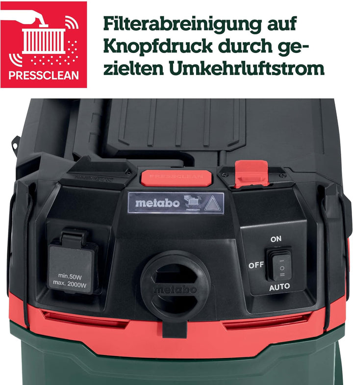 Metabo ASA 30 M PC Allessauger – 602087000 – Nass-/Trockensauger mit integrierter Filterabreinigung