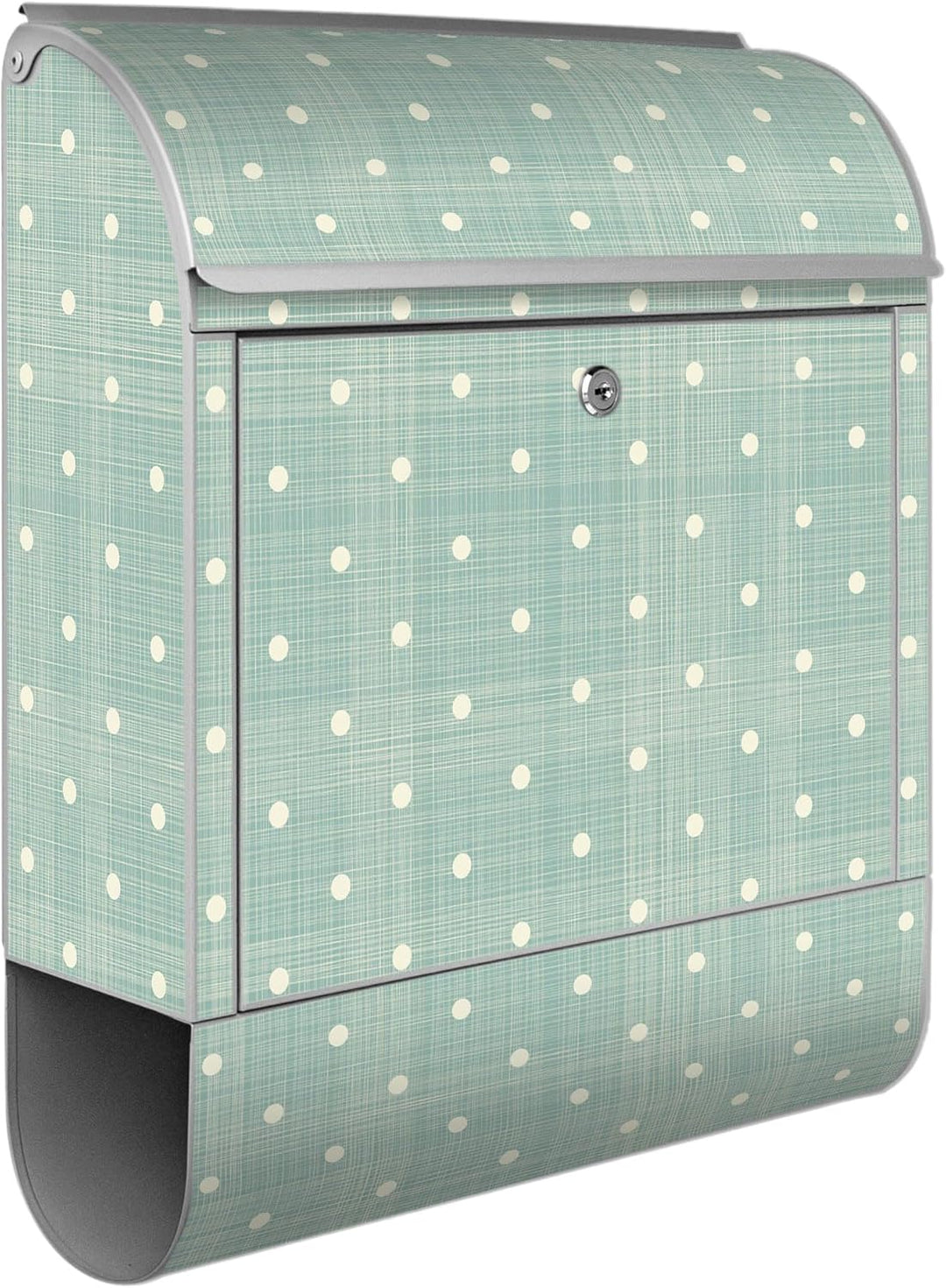 banjado Design Briefkasten personalisiert 38,5x46,5x13cm &amp; 2 Schlüssel - Briefkasten Stahl Weiss Zei