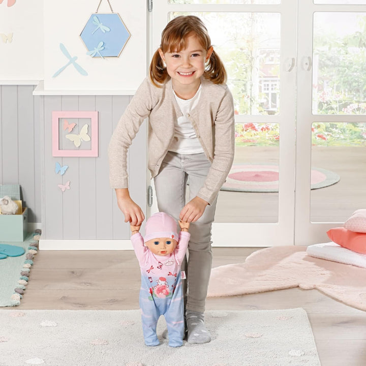 Zapf Creation 706688 Baby Annabell Lilly lernt laufen 43cm- Krabbel- und Lauflernpuppe mit Soundfunk