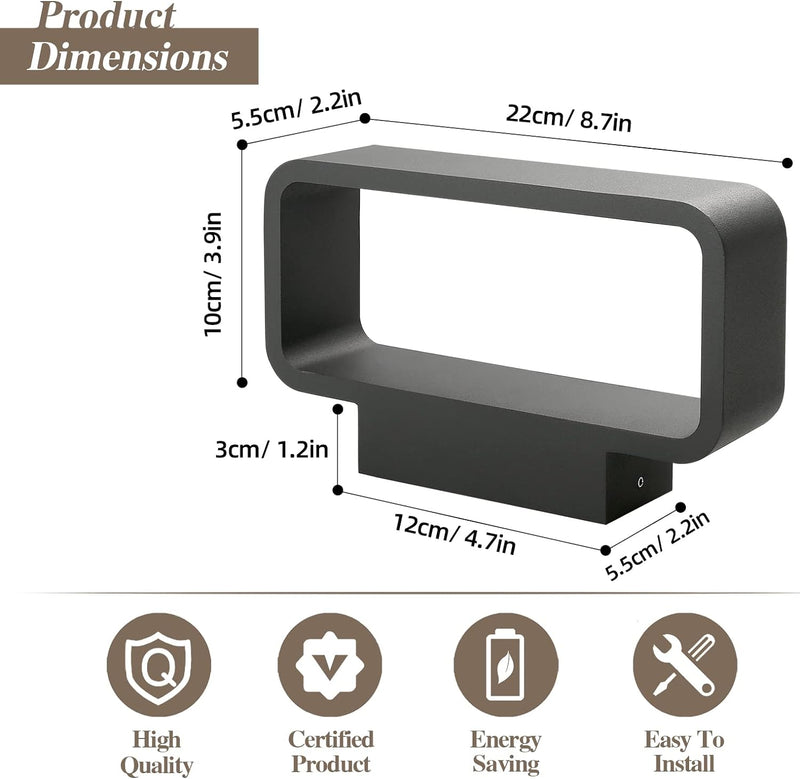 HLFVLITE 1543W Led Wandleuchte Aussen Innen, 6W Aluminium Wandlampe Modern 3000K Warmweiss Aussenwan