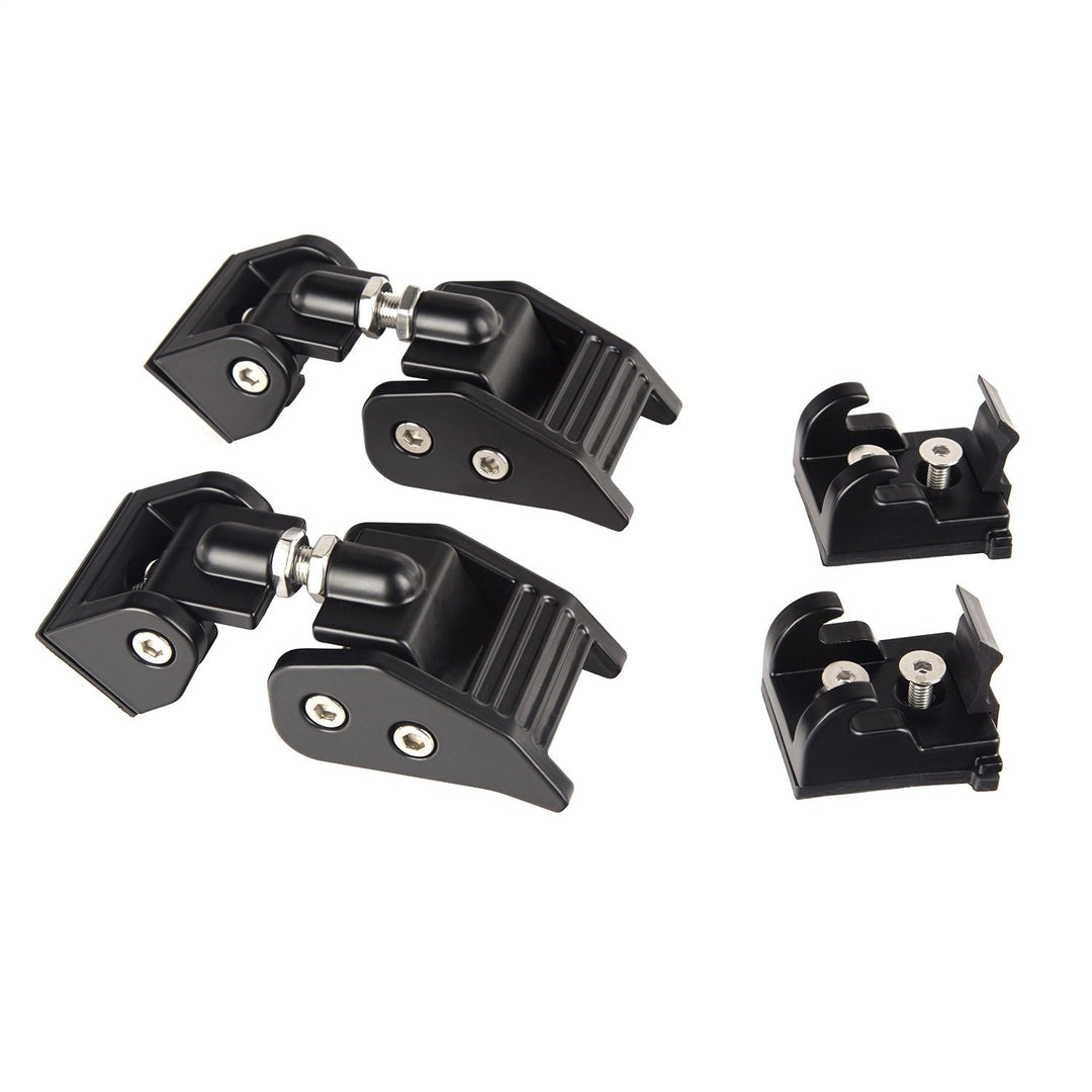 Rugged Ridge 11210.11 Motorhaubenfang Kit, schwarz, 07-18 Jeep Wrangler JK Aluminium, Schwarz, Alumi