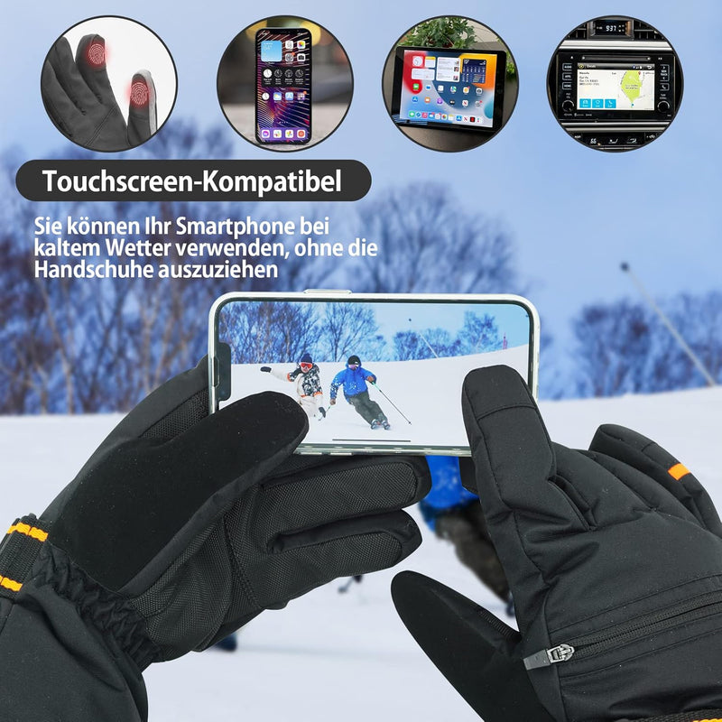Vihir Winterhandschuhe Skihandschuhe Herren & Damen Thermo Handschuhe, Wasserdichte Touchscreen 3M T