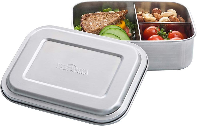 Tatonka Edelstahl Brotdose Lunch Box 3 1000 ml - Brotbox mit drei Fächern - schadstofffrei / BPA-fre