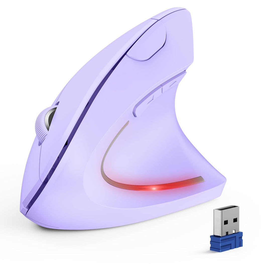 TECKNET Ergonomische Maus, Kabellose Bluetooth Vertikale Maus(BT 5.0+BT 3.0+2.4G), 6 Einstellstufen