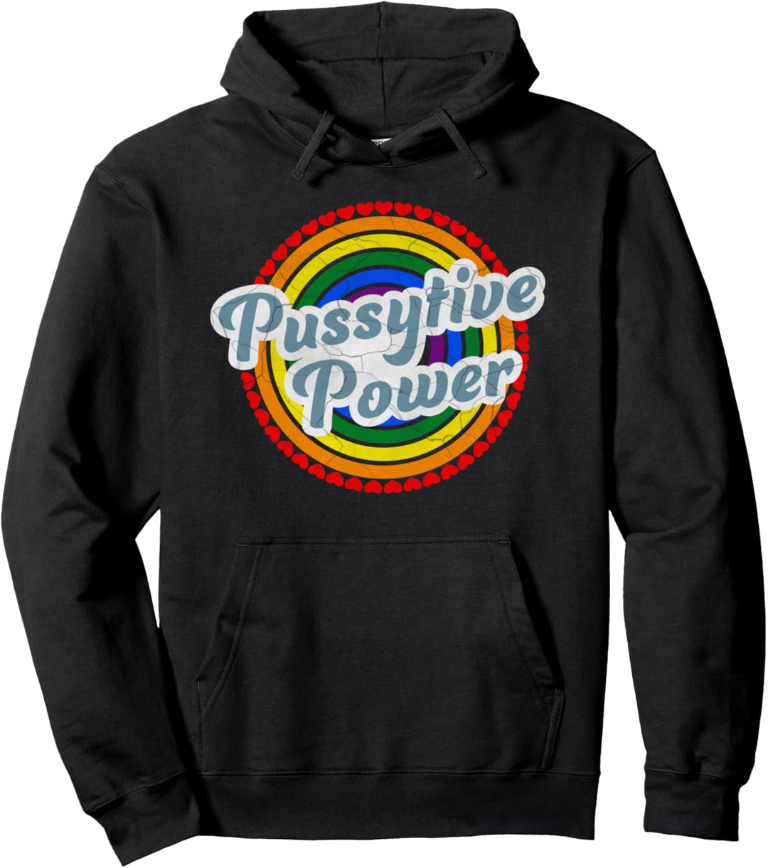 Pussytive Power Frauenpower Queer Flagge Lesbisch LGBTQ Pullover Hoodie