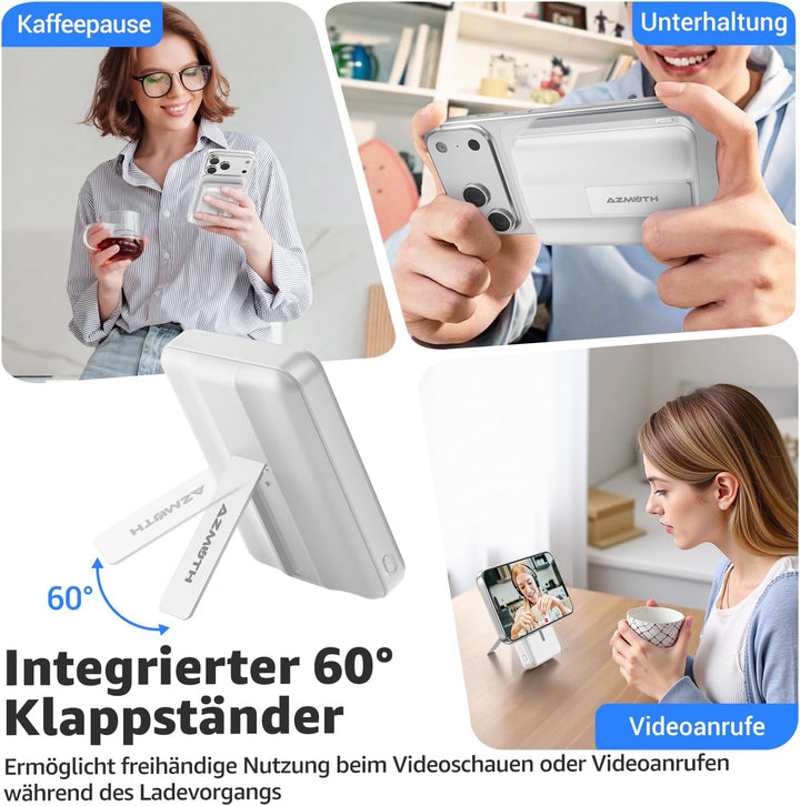 Azmuth für Magsafe Powerbank 10000mAh Wireless Magnetische für iPhone 17-12 | Power Bank Kabellos mi