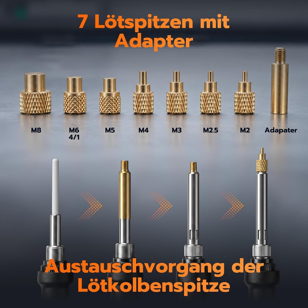 Vertikale Hitze-Pressmaschine,Heat Set Insert Tool,Messing Einsätze 3D Druck,Heat Set Insert Spitze