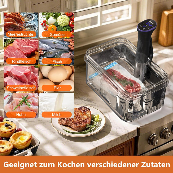 Sous Vide Garer Stick 1400W, Sous Vide Stick mit LCD Touchdisplay, Wifi Präzisionskocher Präziser, I