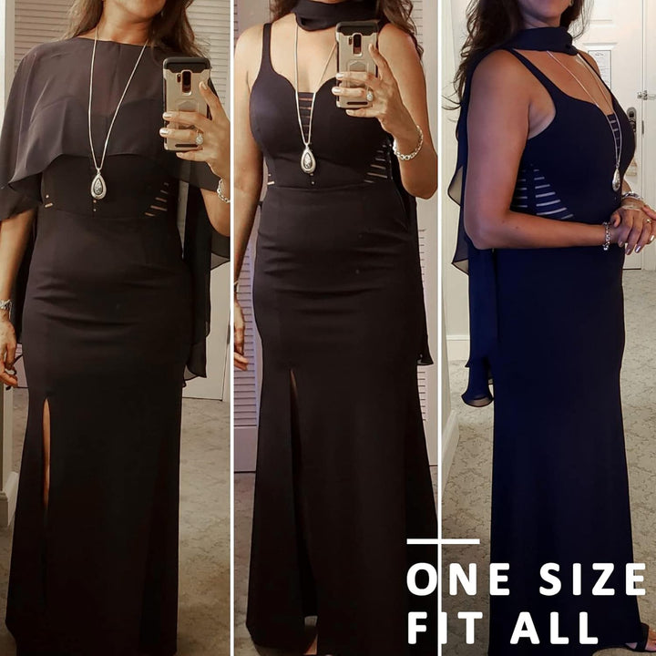 Ladiery Sheer Chiffon Capes Weiche Capelets für Frauen, leichte Tücher und Wraps für Abendpartykleid
