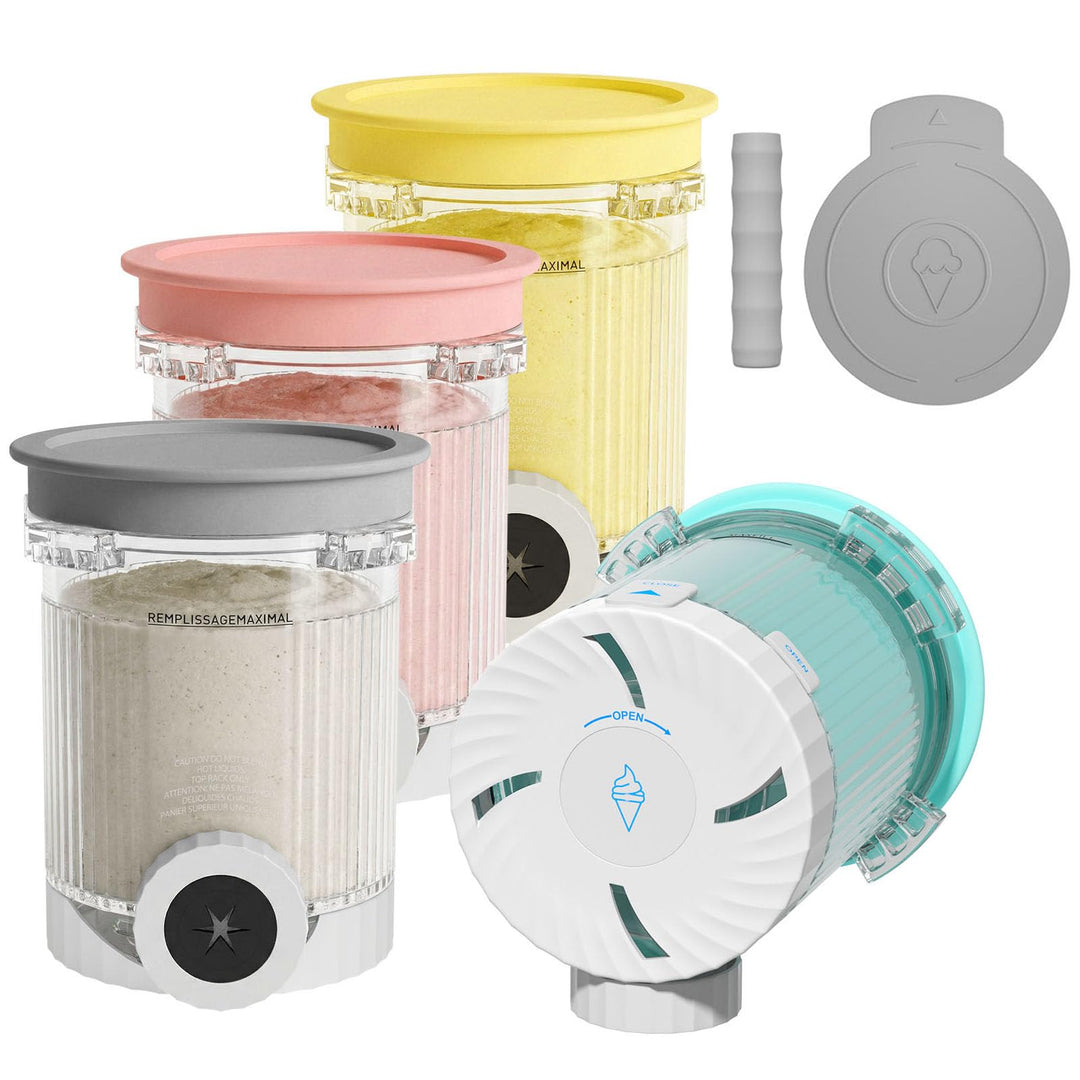 4 Stück Behälter mit Deckel für Ninja Swirl NC700 NC701, 480ml Eiscreme Eisbehälter für Ninja Creami