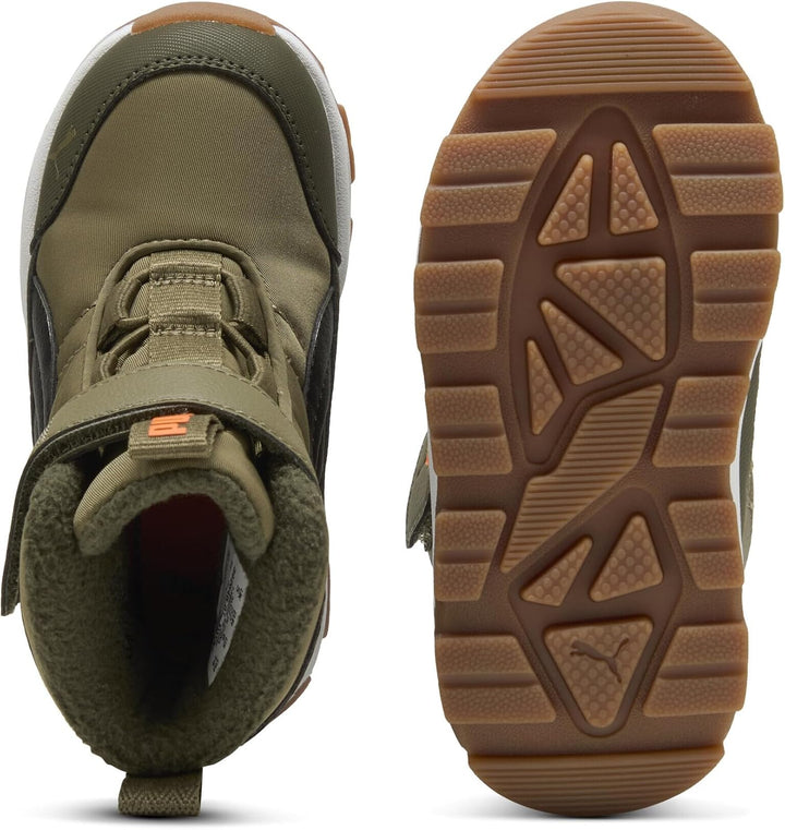 PUMA Unisex Kinder Puma Evolve Boot Puretex Ac+psHigh Boot 21 EU Olive Black Orange Glo Green, 21 EU