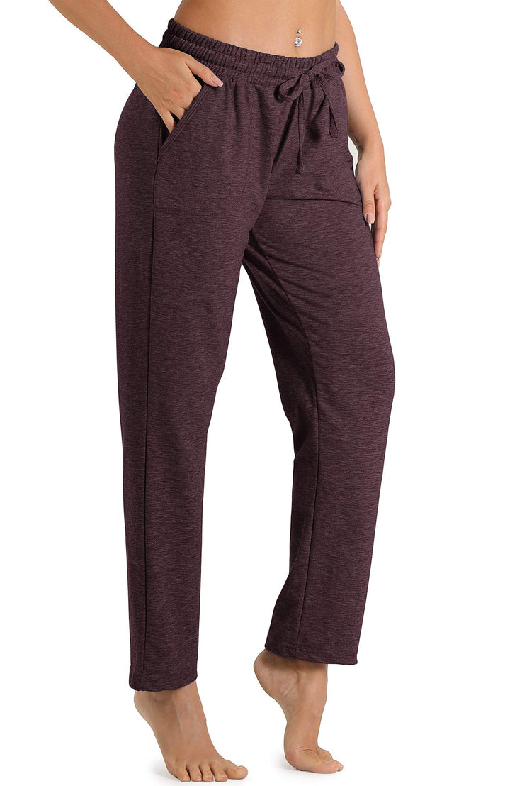 icyzone Damen Jogginghose Sweathose Lang Sporthose Freizeithose geradem Bein Hose mit Tunnelzug S Bu