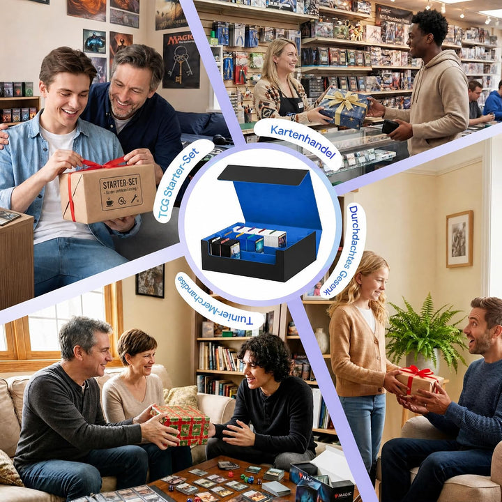 UAONO Sammelkarten-Aufbewahrungsboxen für 1800+ Karten, Premium Magnetic Deck Boxen, Leather Deck Ca