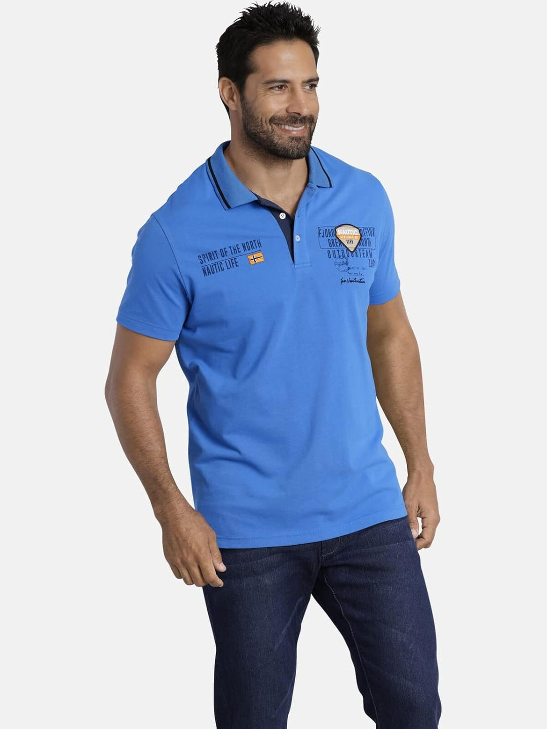 Jan Vanderstorm Herren Poloshirt Hallfred L Grosse Grössen Blau, L Grosse Grössen Blau