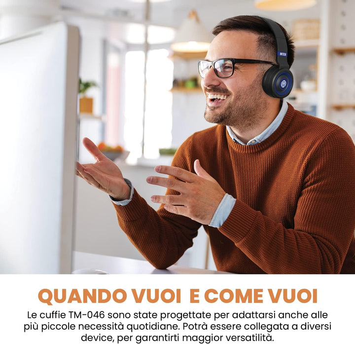 TECHMADE Inter Kabellose Kopfhörer, Over-Ear, kabellos, zusammenklappbar, Kopfhörer mit eingebautem