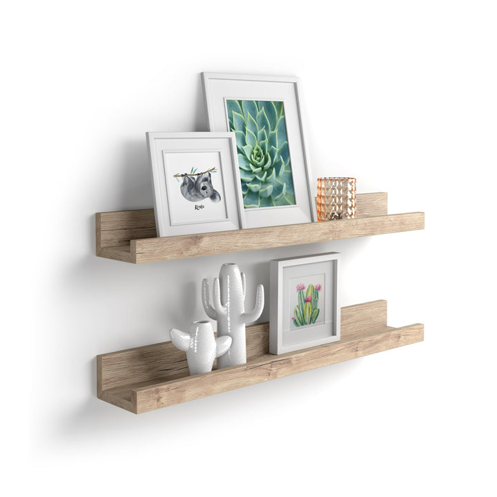 MOBILI FIVER, 2er-Set Bilderregale First, 80 cm, Eiche, Made In Italy 80 x 13 x 8 cm Eiche, 80 x 13