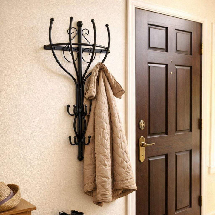 DanDiBo Wandgaderobe Halbrund Wand Metall Schwarz Vienno 66cm Gaderobe Kleiderhaken Gaderobenhaken H