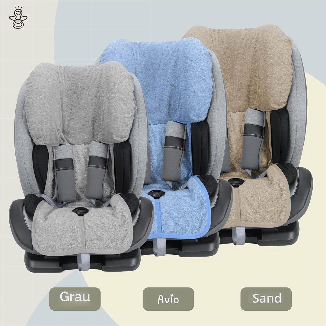 baby idea Autositzbezug 9/36 und 15/36 kg aus 100% doppeltem Baumwollschwamm, Farbe Beige Beige, Bei