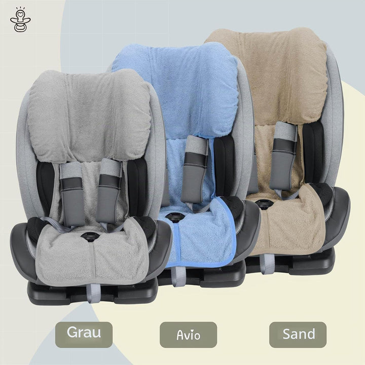 baby idea Autositzbezug 9/36 und 15/36 kg aus 100% doppeltem Baumwollschwamm, Farbe Beige Beige, Bei