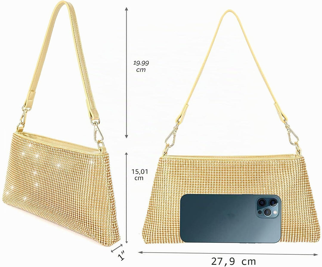 Valleycomfy Damen Clutch Elegante Brauttasche Diamant Handtasche Hochzeit Abendtasche Klatsch Tasche