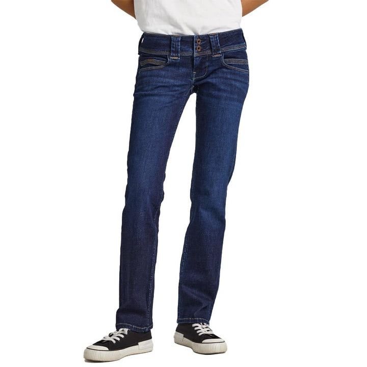 Pepe Jeans Damen Venus Jeans Regular Fit Low Waist Authentic Rope 27W / 34L Blue (Denim-cs7), 27W /