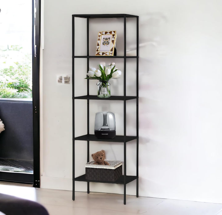 DanDiBo Standregal Schwarz Schmal Metall mit 5 Ebenen 170x50x35 cm Regal Bad Küche Stehend 96472 Met