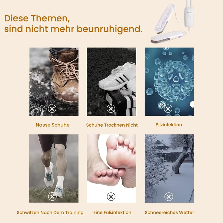 Schuhtrockner Elektrisch, Stiefeltrockner, Schuh-und Stiefelwärmer mit Auto Ausschalten Timer, Schuh