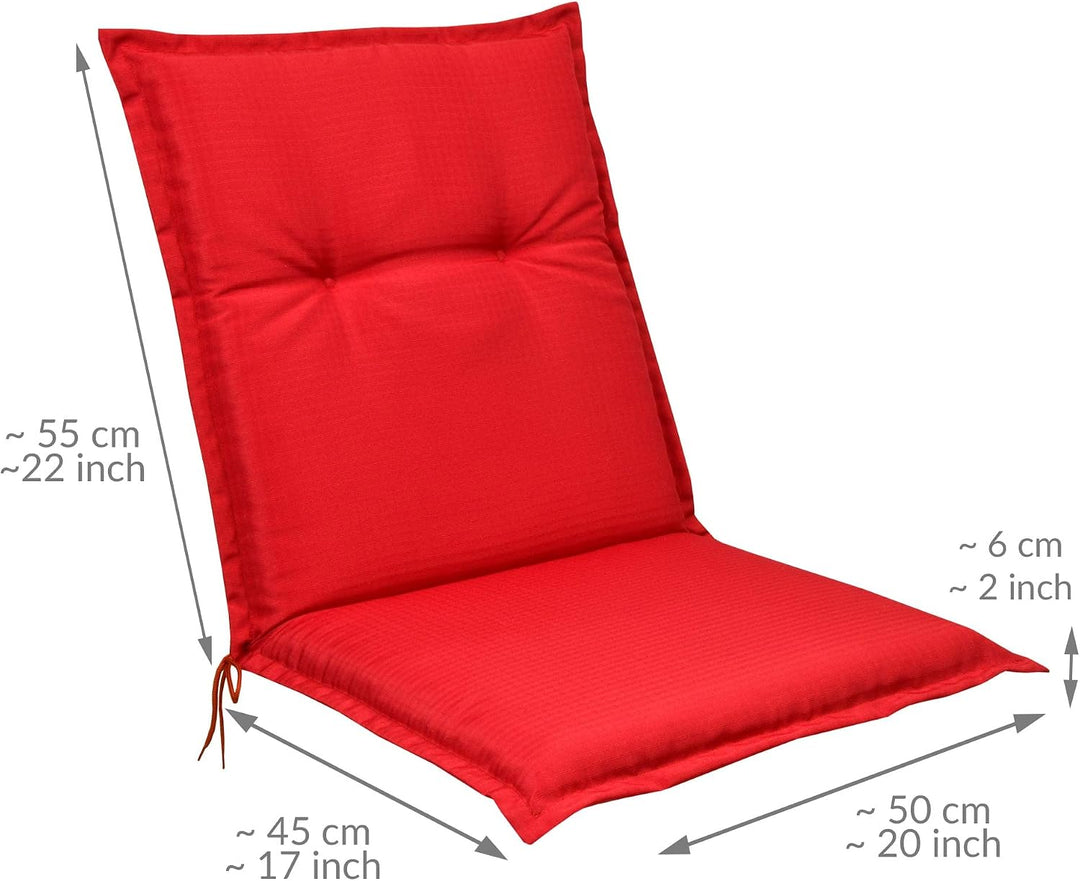 Beautissu 8er Set Niedriglehner Auflagen Sitzkissen für Garten Balkon | 100x50cm 6cm dickes Sitzpols