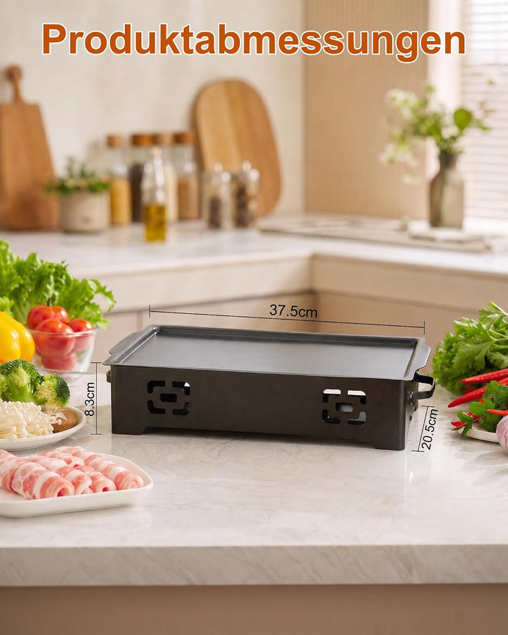 BBQ Warmhalteplatte 37x20cm - Fleischwarmhalter füR Grillen mit Heizplatte | Tragbare Warmhalteplatt