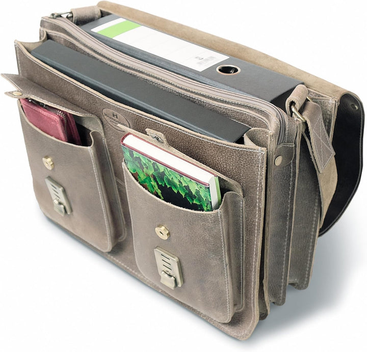 Grosse Aktentasche Lehrertasche Grösse XL aus Leder, für Damen und Herren, in verschiedenen Farben,